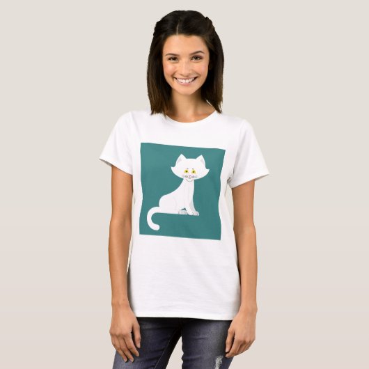 T-shirt Chat blanc (Devant entier)