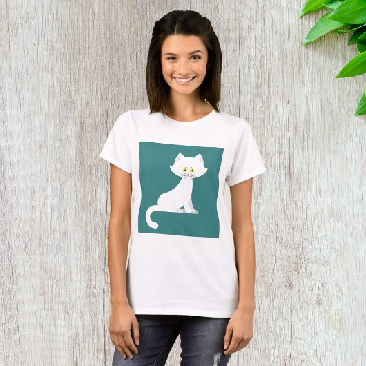 T-shirt Chat blanc
