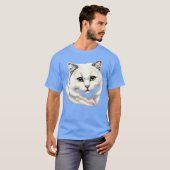 T-SHIRT CHAT BLANC ADORABLE (Devant entier)