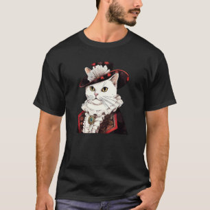 T-shirt Chat blanc Anglais Gentleman Funny Pet Victorian