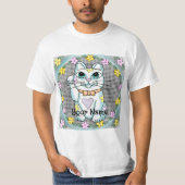 T-shirt Chat blanc chanceux (Devant)