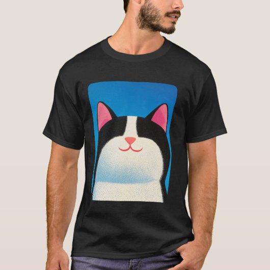 T-shirt Chat Blanc et Noir (Devant)