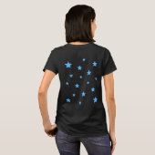 T-Shirt Chat Blanc Étoiles (Dos entier)