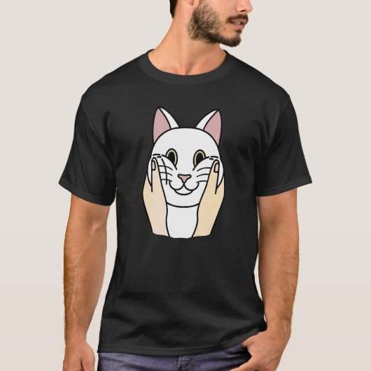 T-shirt Chat Blanc Joufflu Animal de Compagnie (Devant)