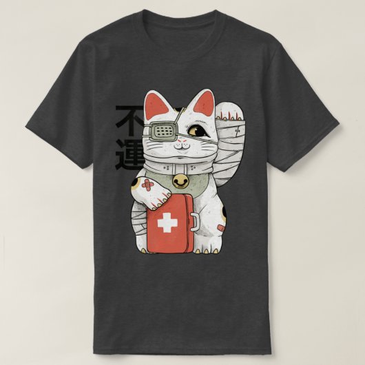 T-shirt Chat blanc malchanceux (Design devant)