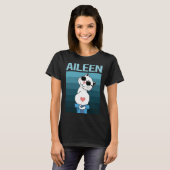 T-shirt Chat Blanc - Nom Aileen (Devant entier)