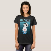 T-shirt Chat blanc - Nom d'Alyce (Devant entier)
