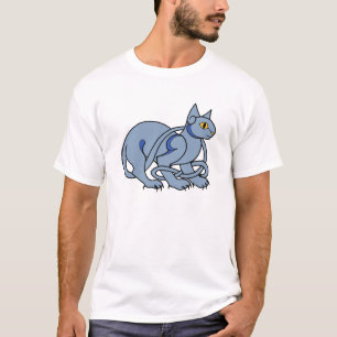 T-shirt Chat bleu de noeud celtique médiéval d'art