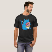 T-shirt Chat Bleu Et Donuts (Devant entier)
