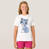 T-shirt Chat bleu félin animal (Devant entier)