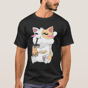 T-shirt Chat Boba Buble Tea Anime Kawaii Cute Cadeau