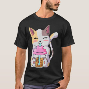 T-shirt Chat Boba Tea Anime Kawaii Neko Ado de thé bulle G