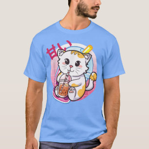 T-shirt Chat Boba Tea Bubble Tea Amoureux des chats Anime