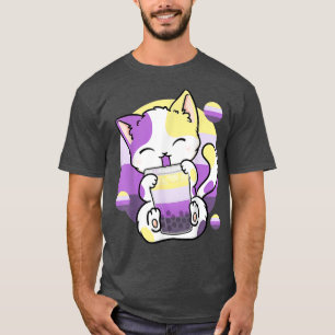 T-shirt Chat Boba Tea Bubble Tea Anime Kawaii Neko Non bin