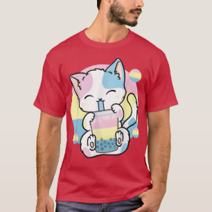 T-shirt Chat Boba Tea Bubble Tea Anime Kawaii Neko Panseua