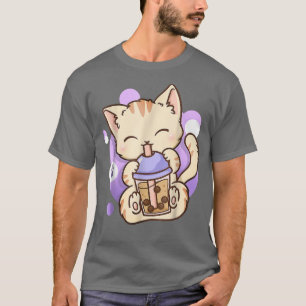 T-shirt Chat Boba Tea Bubble Tea Anime Kawaii Neko pour fi