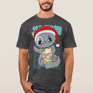 T-shirt Chat Boba Tea Buble Tea Anime Kawaii Christmas Eve