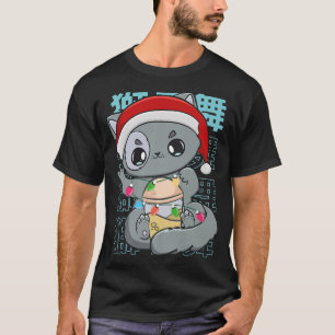 T-shirt Chat Boba Tea Buble Tea Anime Kawaii Christmas Eve
