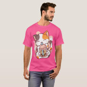 T-shirt Chat Boba Tea Buble Tea Anime Kawaii Neko (Devant entier)
