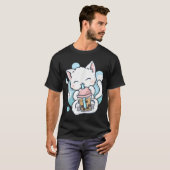T-shirt Chat Boba Tea Buble Tea Anime Kawaii Neko_1 (Devant entier)