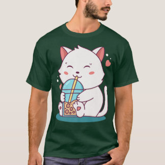 T-shirt Chat Boba Tea Buble Tea Anime Kawaii Neko Japonais