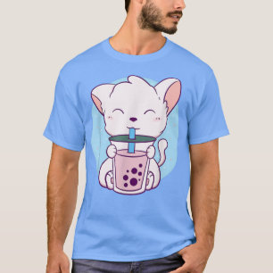 T-shirt Chat Boba Tea Buble Tea Anime Kawaii Neko Japonais