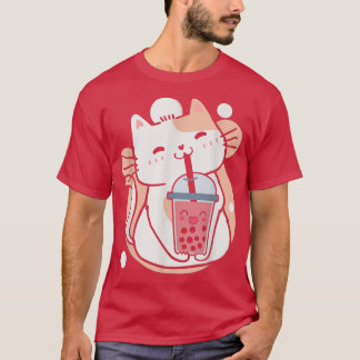 T-shirt Chat Boba Tea Buble Tea Anime Kawaii Neko Milktea