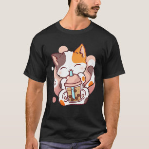 T-shirt Chat Boba Tea Buble Tea Anime Kawaii Neko Otaku Gi