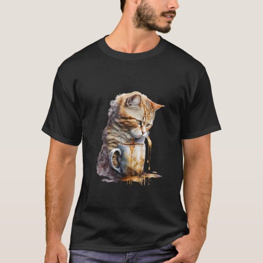 T-shirt Chat Boit Cappuccino (Devant)