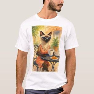 T-shirt Chat boit du café pour les amateurs de chats T-Shi