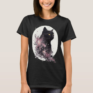 T-shirt Chat Bombay Fleur de Cerisier Japonais Aquarelle