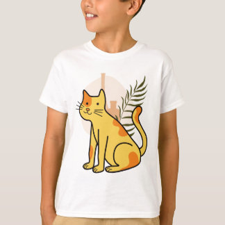 T-shirt Chat botanique calicot mignon