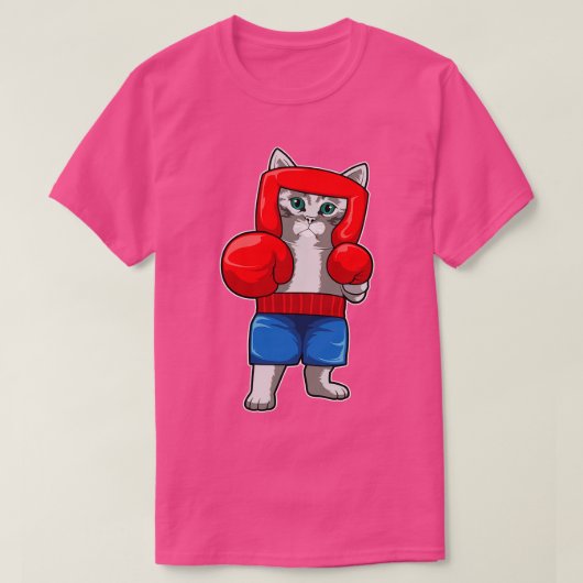 T-shirt Chat Boxe avec gants de boxe (Design devant)