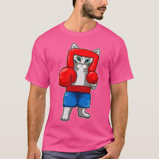 T-shirt Chat Boxe avec gants de boxe