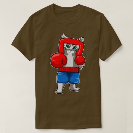 T-shirt Chat Boxe avec gants de boxe (Design devant)
