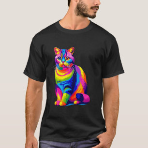 T-shirt Chat britannique Colouré Pop Art British Shorthair