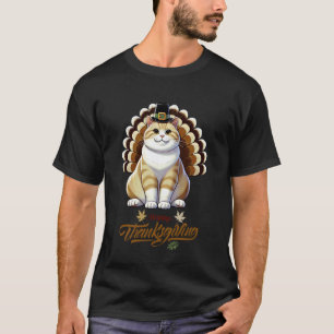 T-shirt Chat britannique drôle avec des plumes de dinde T
