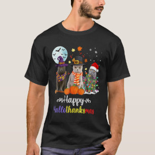 T-shirt Chat British Shorthair Halloween Joyeux Noël
