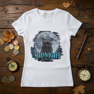 T-Shirt Chat British Shorthair Hurle à la Lune