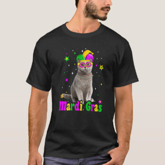 T-shirt Chat British Shorthair Masque Mardi Gras Carnavals