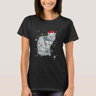 T-shirt Chat British Shorthair Noël Lumières Noël C