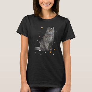 T-shirt Chat British Shorthair Polygone Géométrique Chaton