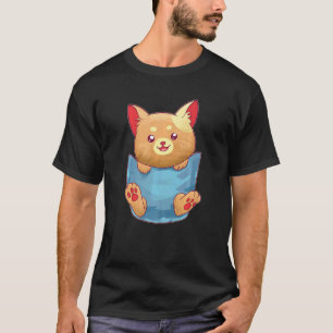T-shirt Chat Brun Assis Dans Sa Poche Kitty Chats Qui Mia