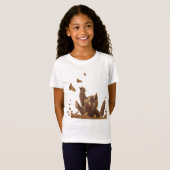 T-Shirt Chat Brun & Papillons de Nuit (Devant entier)