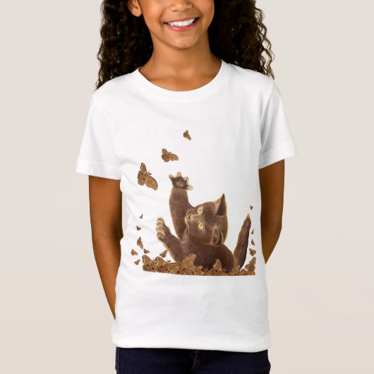 T-Shirt Chat Brun & Papillons de Nuit (Devant)