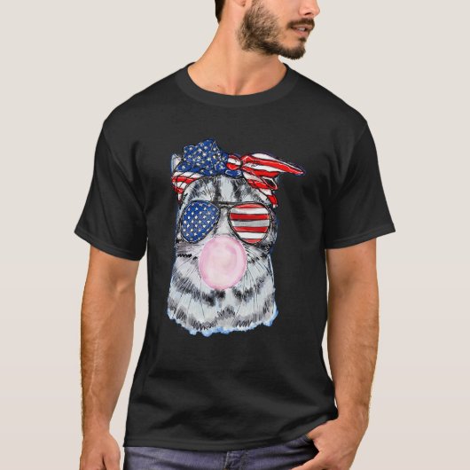 T-shirt chat Bubblegum du 4 juillet (Devant)
