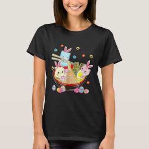 T-shirt Chat Bunny Ears Ramen Kawaii Jour de Pâques Anime 