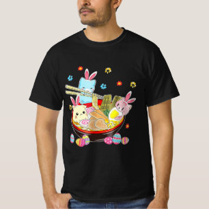 T-shirt Chat Bunny Oreilles Ramen Kawaii Jour de Pâques Am