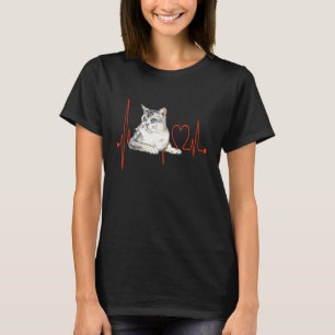 T-shirt Chat Burmilla Battement de coeur EKG Amoureux de c