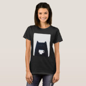 T-shirt Chat buvant du café (Devant entier)